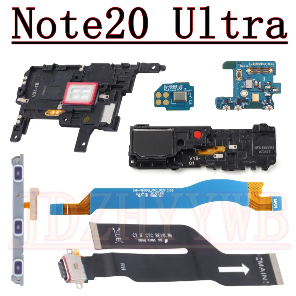 

Earpiece Loudspeaker Microphone Board For Samsung Note20 Ultra 5G Volume Signal Antenna Motherboard Charging Port Flex Cable