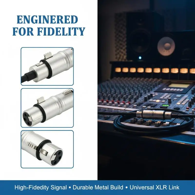 Audio XLR Female to Female Adapter 3 Pin Microphone Extension Connector for DJ Mixer Live Performance Setup