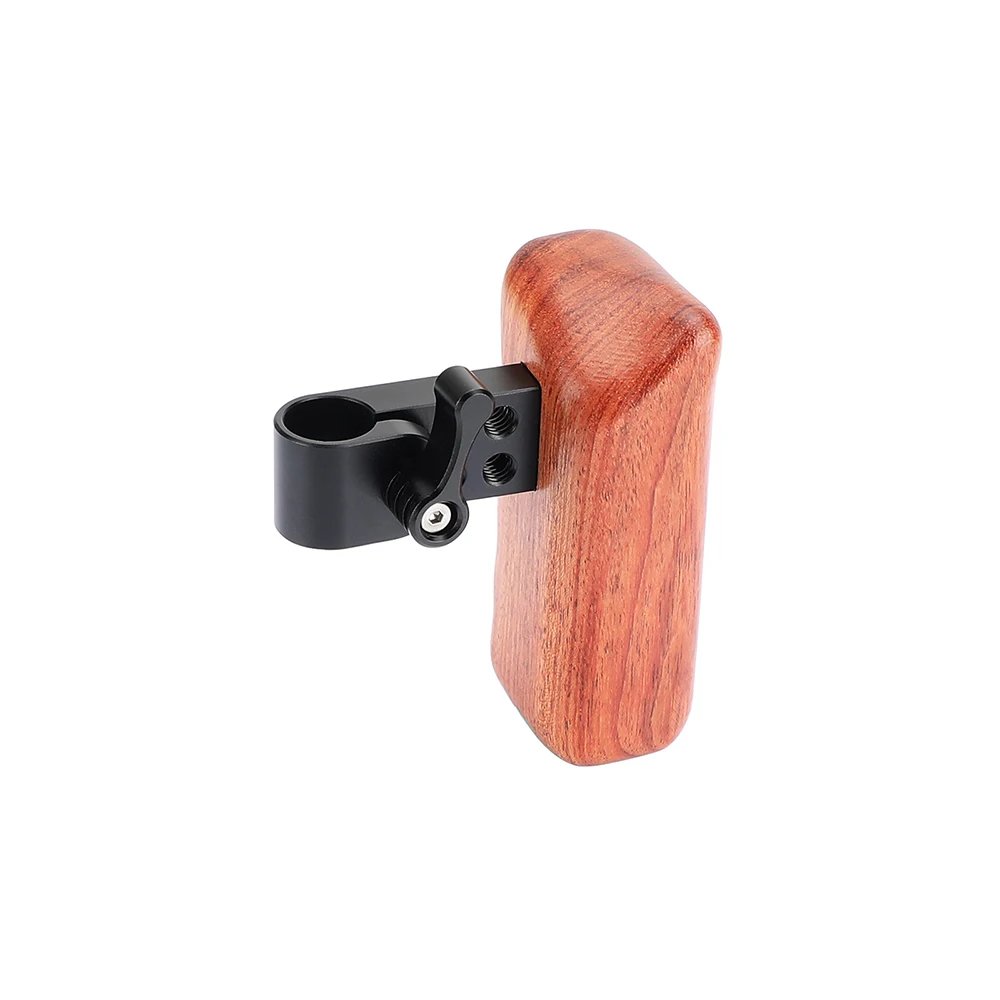 KIMRIG mango de varilla de empuñadura de madera Universal con abrazadera de varilla de 15mm para Kit de jaula de cámara Dslr, jaula de Monitor, accesorio de estudio fotográfico
