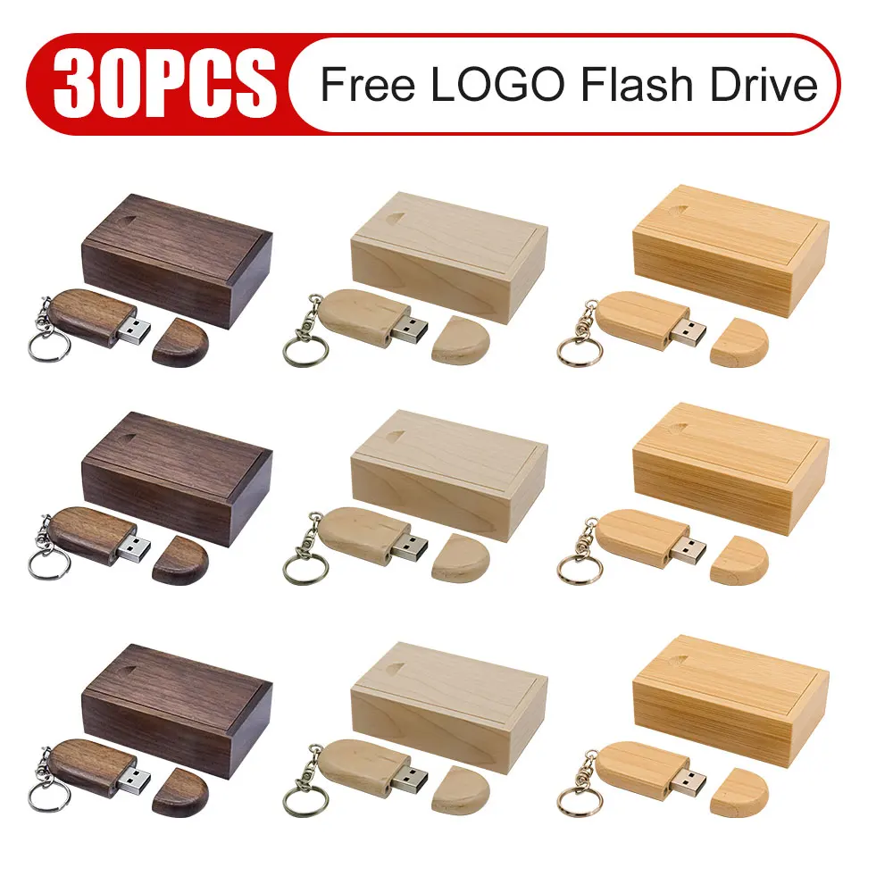 30 قطعة محرك فلاش USB 2.0 خشبي مفتاح مجاني الهدايا الإبداعية محرك القلم 64 جرام عالية السرعة ذاكرة عصا 16 جرام القدرة الحقيقية بندريف 8 جرام 4 جيجابايت #1
