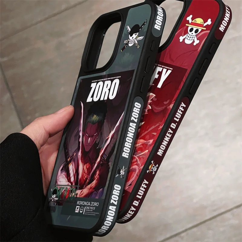 

Japan Anime Luffy Cool One Piece Phone Case For iPhone 17 16 15 14 13 12 Pro Max Luxury Roronoa Zoro Matte Silicone Back Cover