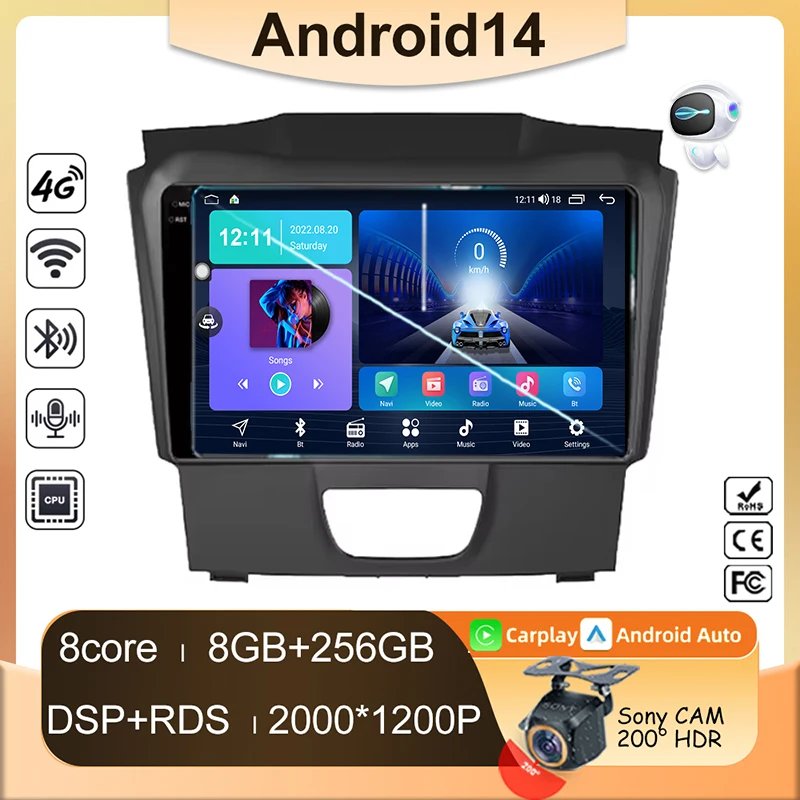 

Carplay For Isuzu D-MAX Dmax MU-X Mux Car Radio Android Auto Multimedia Video Stereo Player GPS Navigation 2DIN DVD WIFI Screen