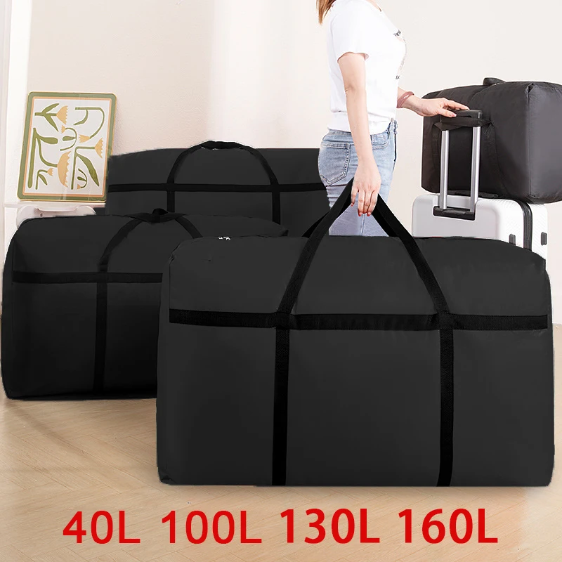 Black Oxford cloth moving bag luggage storage bag travel bag Large Capacity Waterproof Polyester Organizer