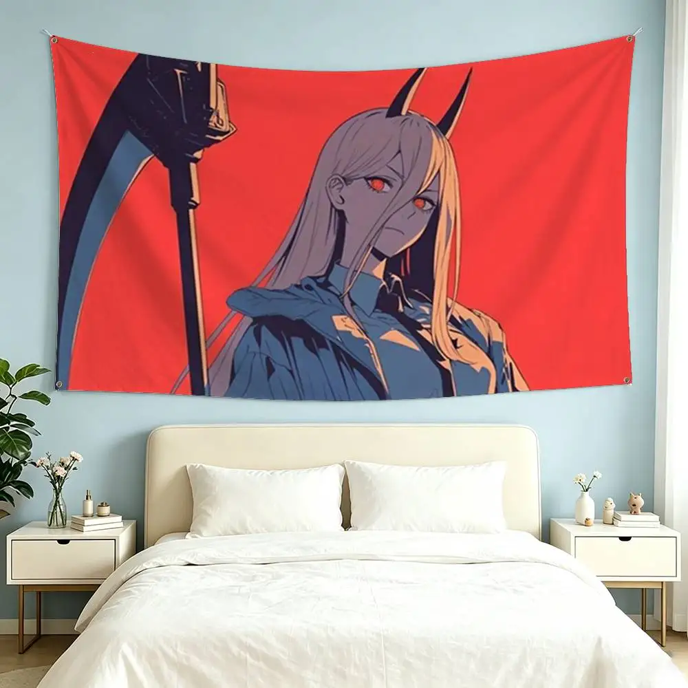 Anime C-Chainsaw Man P-Power Flag Suitable For Party Club Outdoor Interior Wall Decoration Banner Fans Gift 5