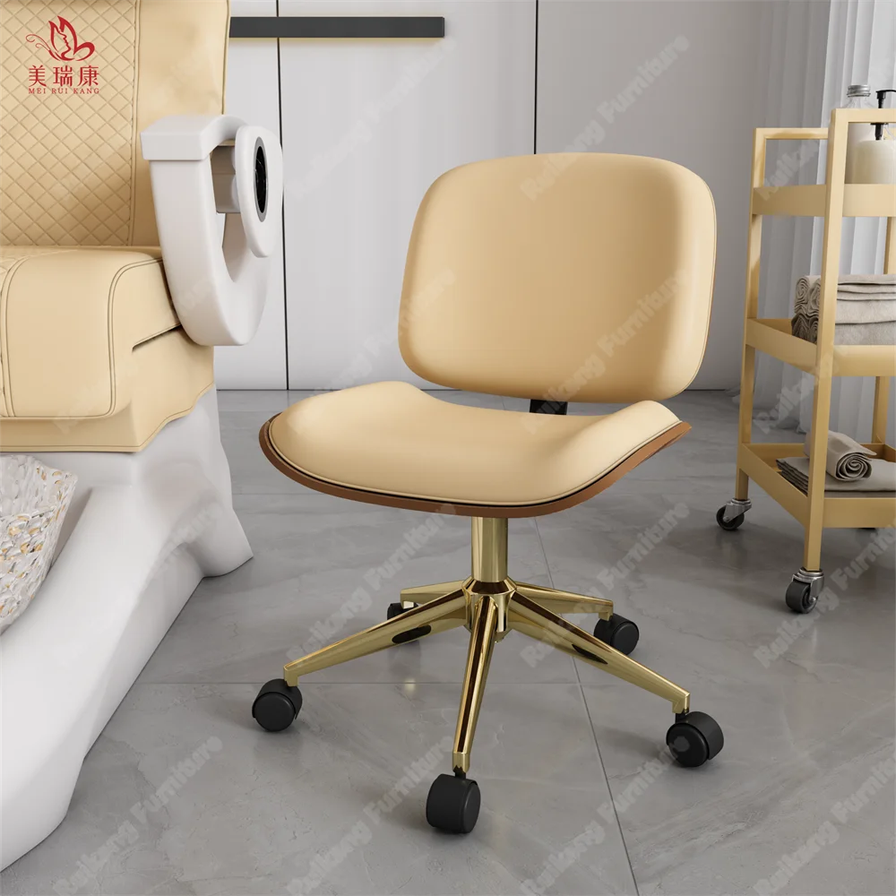 Beauty Salon Furniture Adjustable Luxury Modern Lash Beauty Pedicure Stool Technician Chair With Backrest