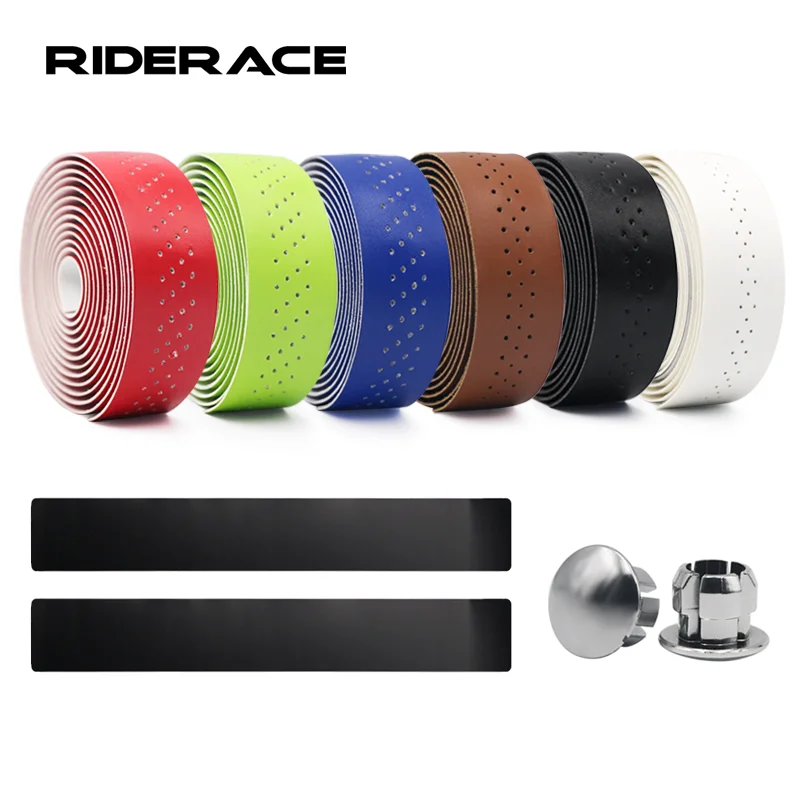 

Road Bike Handlebar Tape PU Leather Perforated Bicycle Handlebar Fixed Gear Belt Retro Soft Breathable Cycling Accessories