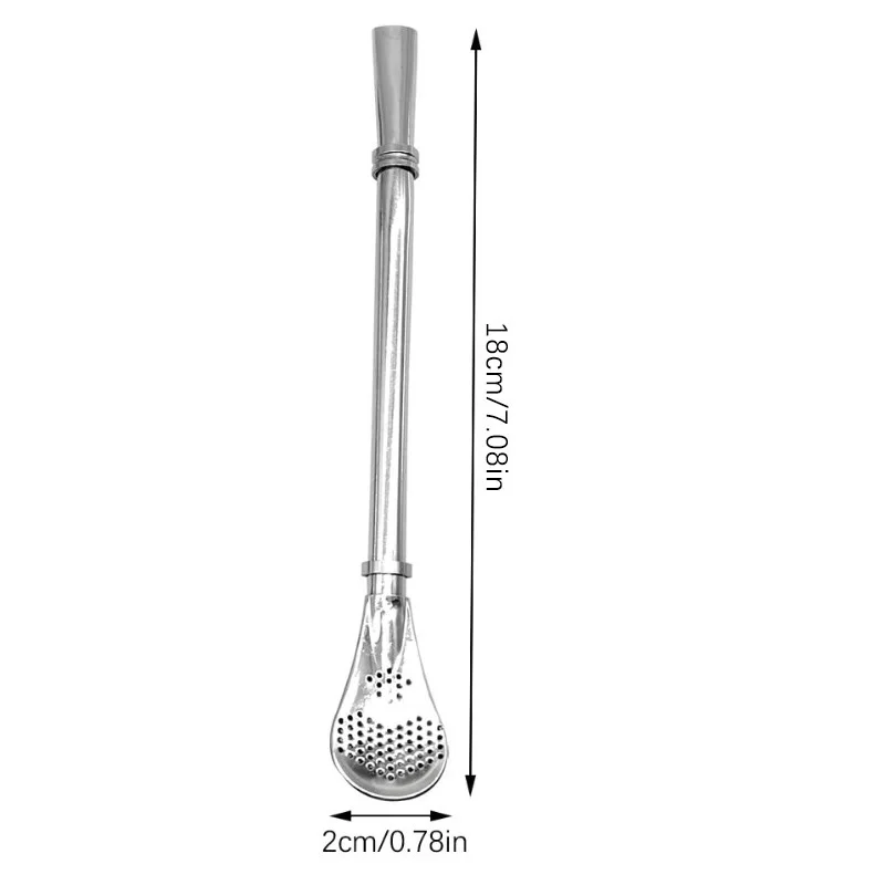 Removable Stainless Steel Yerba Mate Filter Spoon Reusable Woven Straw Illa Replacement Drinking Tea Accessories