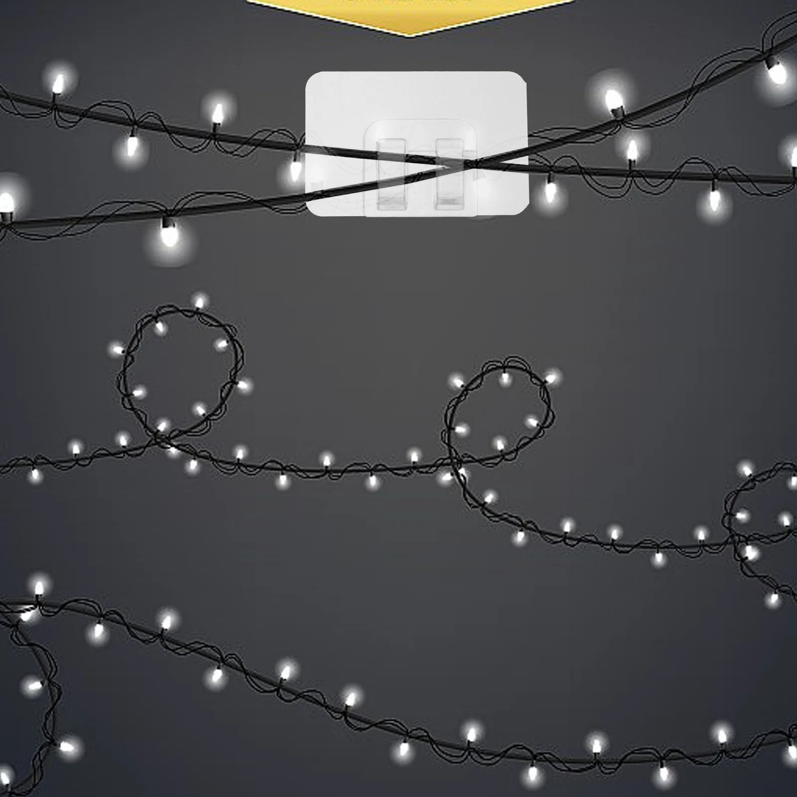 

50Pcs Outdoor Light Clips Transparent Cable Holders for Christmas String Lights Easy Install Hanging Hooks Indoor Outdoor