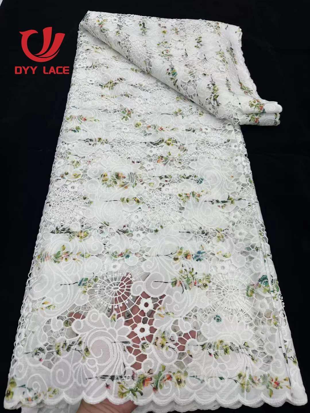 

Latest Nigerian Lace Fabrics 2023 High Quality Lace African Lace Fabric Milk Silk Lace Cord Lace Fabric For Party Dress Sewing