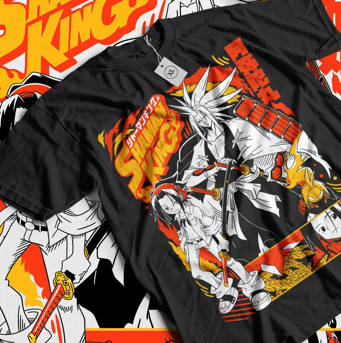 

Shaman King Yoh T-shirt Amidamaru Yoh Asakura Anime Manga Gift Shirt All Size