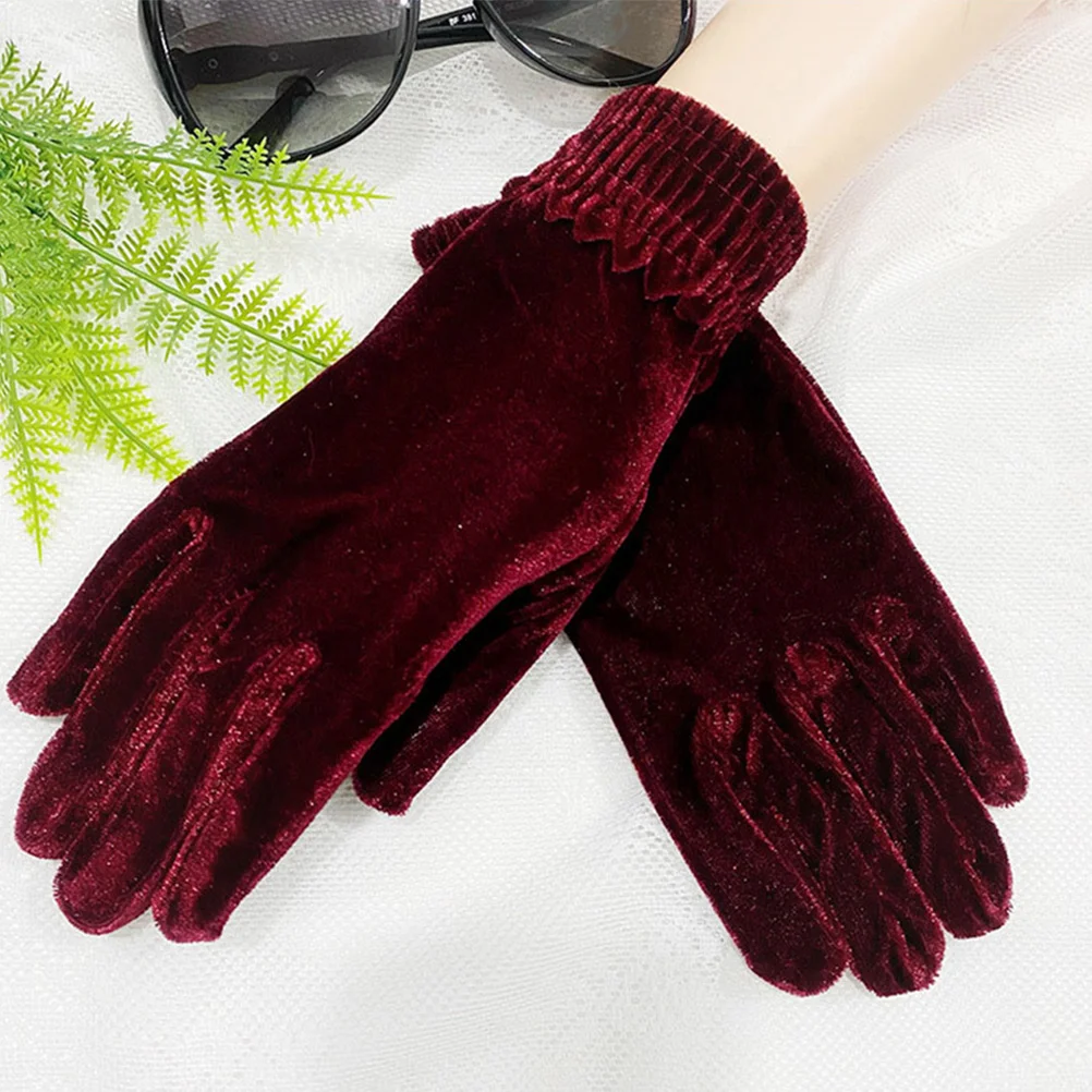 

2Pairs Velour Gloves for Women Winter Warm Full Finger Gloves for Outdoor Cycling Running Hiking Skiing Riding Camping