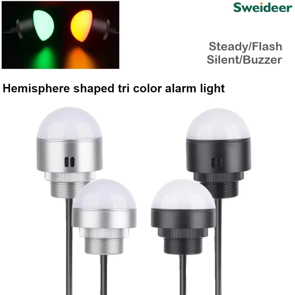 Tri Colors LED Dome Indicator Lamp Warning Signal Light with Buzzer for CNC Lathe Machine 12V 24V Machine Tower Light