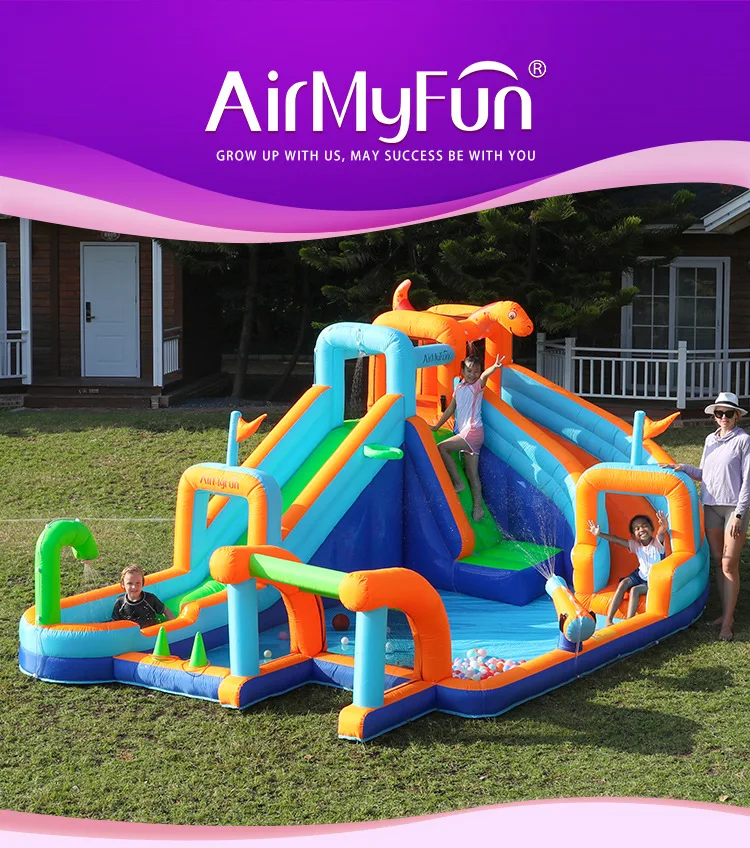 AMF Opblaasbare waterglijbaan voor kinderen Mini Bounce House Home Opblaasbare glijbaan Speelwater Opblaasbaar kasteel Indoor Wave Pool