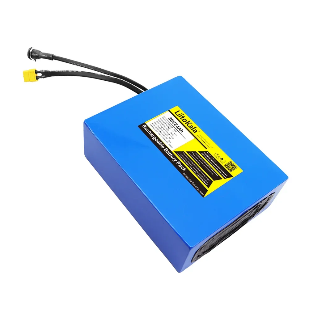 LiitoKala 36V24AhElectric Bike Battery Built in 20A BMS Lithium Battery Pack 36 Volt with 2A Charge Ebike Battery