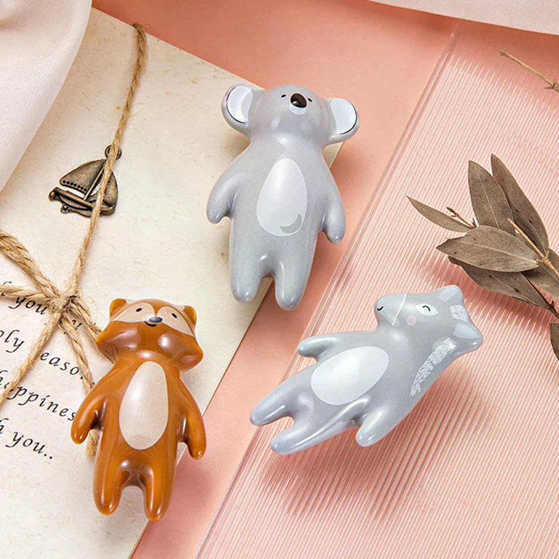 Cute Animal-shaped Ceramic Furniture Knobs, Cabinet Door Handles, Nordic Furniture Handles, Round Drawer Handles