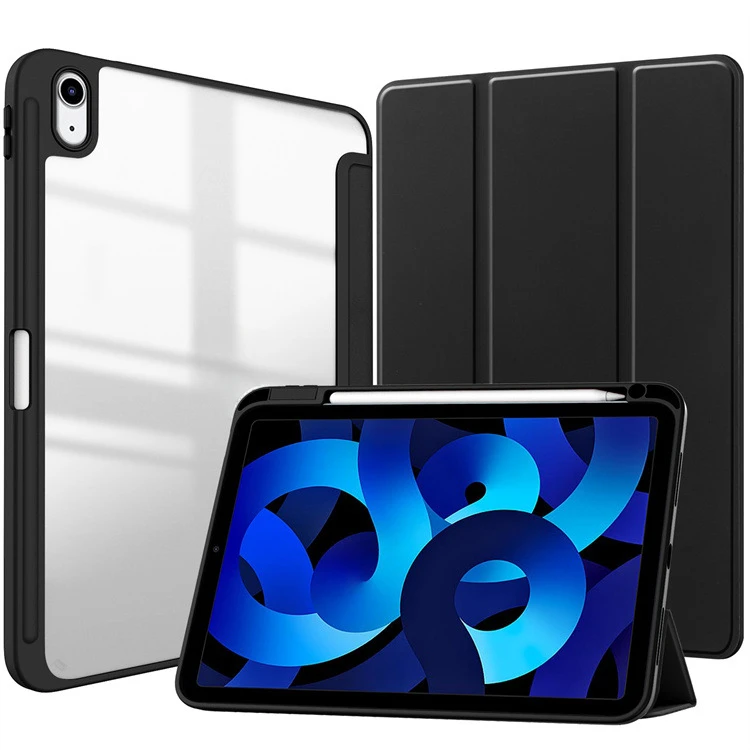 Transparente Acryl-Hülle mit Stifthalter für iPad Air 11/13 Pro 11/13 2024-2018 Dreifach Faltbarer Ständer – Detail 7