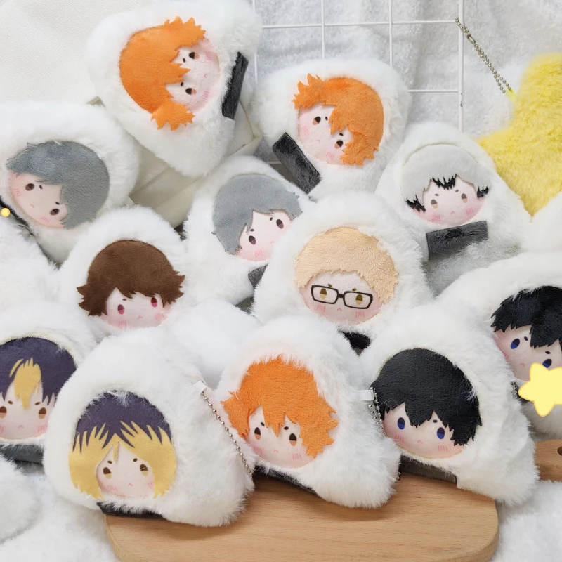 

10cm Anime Hinata Shoyo Oikawa Tooru Cosplay Soft Rice Ball Plush Stuffed Doll Bag Pendant Plushies Toys Keychain Gift