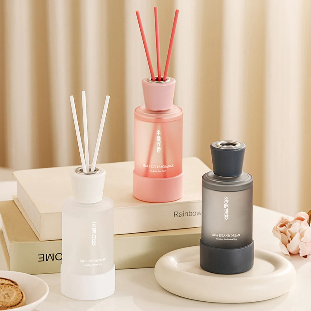 200ml Reed Diffuser Set Flameless Aroma Essential Oil Home Decor Ornament Long‑Lasting Peach Oolong Indoor Air Freshener