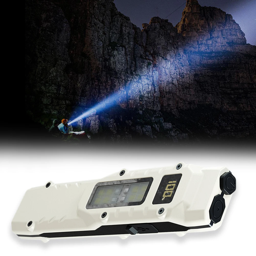 مصباح يدوي LED رفيع للغاية مع شاشة LED رقمية، مصباح جيب رفيع للغاية، مصابيح كاشفة على شكل مسطح للتخييم في الهواء الطلق