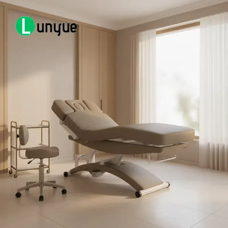 Premium Grey Modern Luxury 3 Motor Electric Beauty Bed Multifunctional Massage Eyelash Bed for Spa