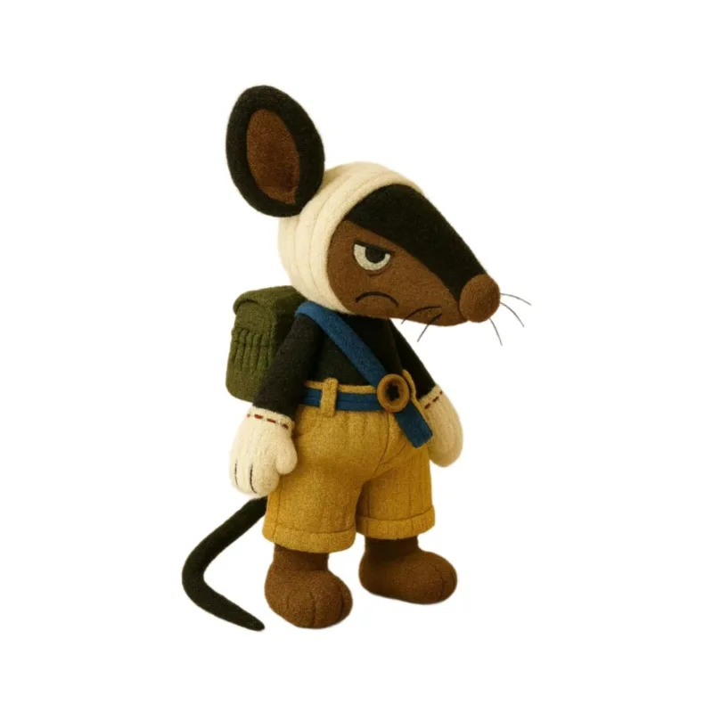 

Cartoon Black Captain Cute Mouse Soft Stuffed Animals Doll Keychain Bag Pouch Ornament Christmas Gift