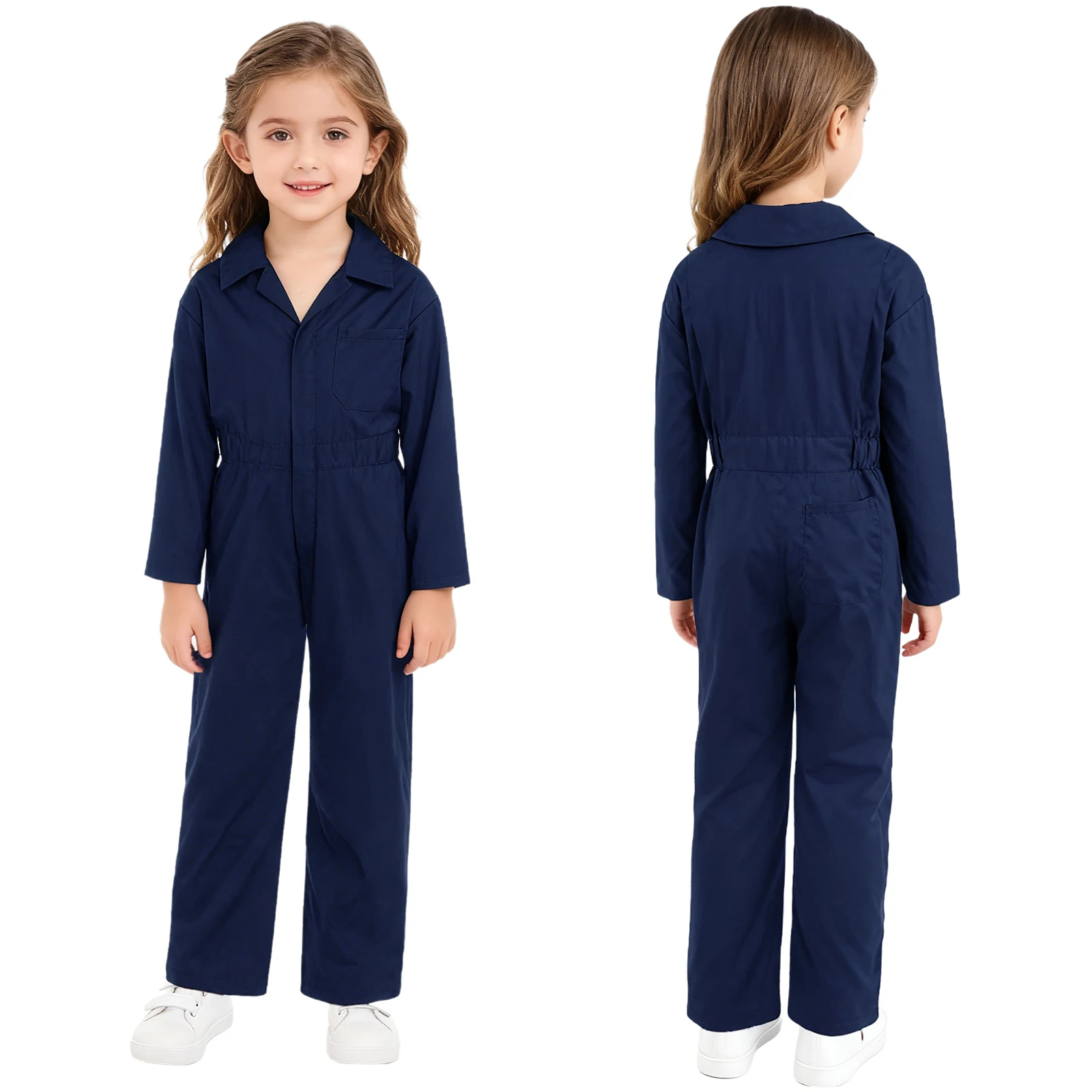 Children Boys Girls Fashion Casual Jumpsuit Long Sleeve Zipper Overall Hip Hop Street Jazz Dance Costume Euro Workwear Coveralls