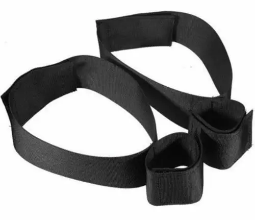 

Bondage Wrist Handcuffs to Thigh Leg Spreader Straps Body Harness Bed Restraints