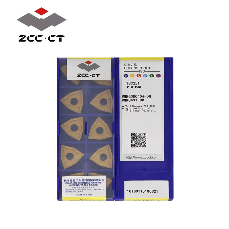 10pcs ZCCCT 100% Original WNMG WNMG08 WNMG080404 WNMG080408 DM YBC251 YBC252 CNC Lathe Cutting Tools Carbide Turning Inserts