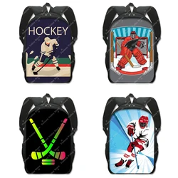Ice Hockey Print Backpack for Teenager Boys Children School Bags Man Rucksack for Travel Laptop School Backpack Kid Bookbag Gift
