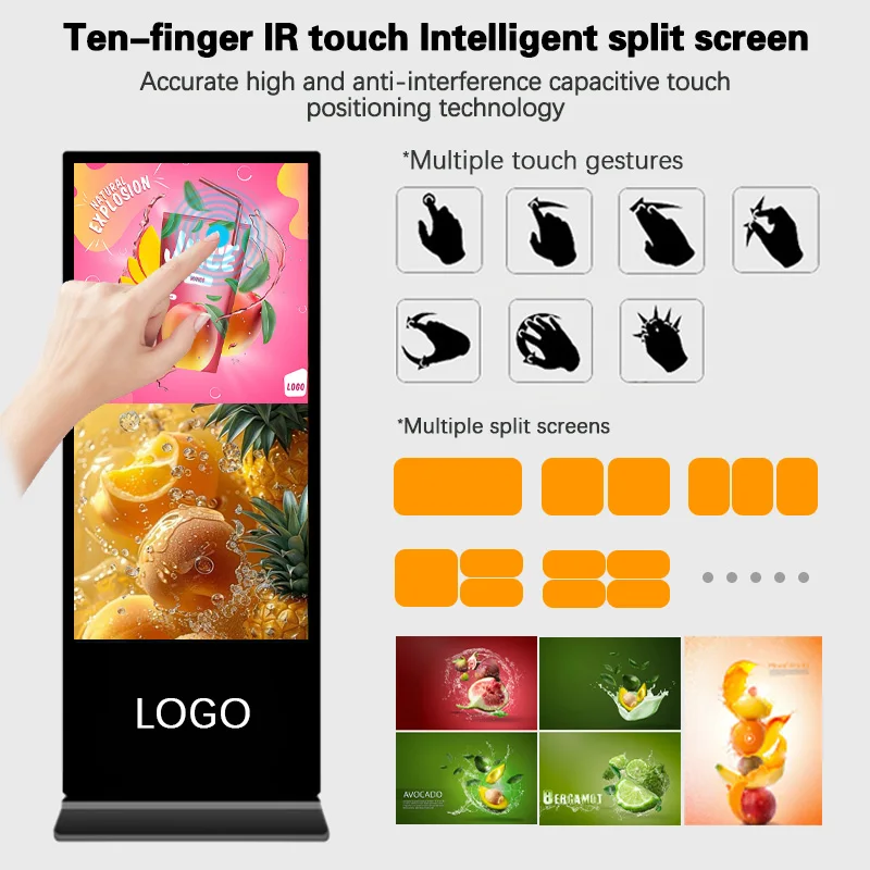 Two Sided LCD Marketing Display OEM Industrial Screen Ad Totem for Effective Indoor Marketing Exhibition Halls