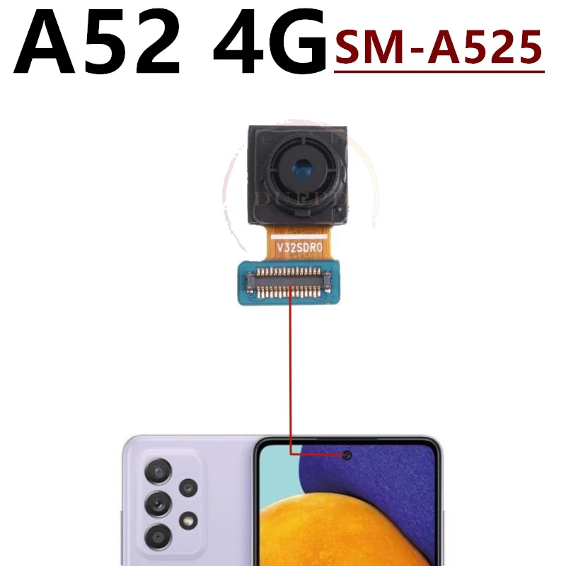 Front Camera For Samsung Galaxy A02 A02S A12 A22 A32 A42 A52 A52S A72 Frontal Selfie Camera Module Facing Spare Parts