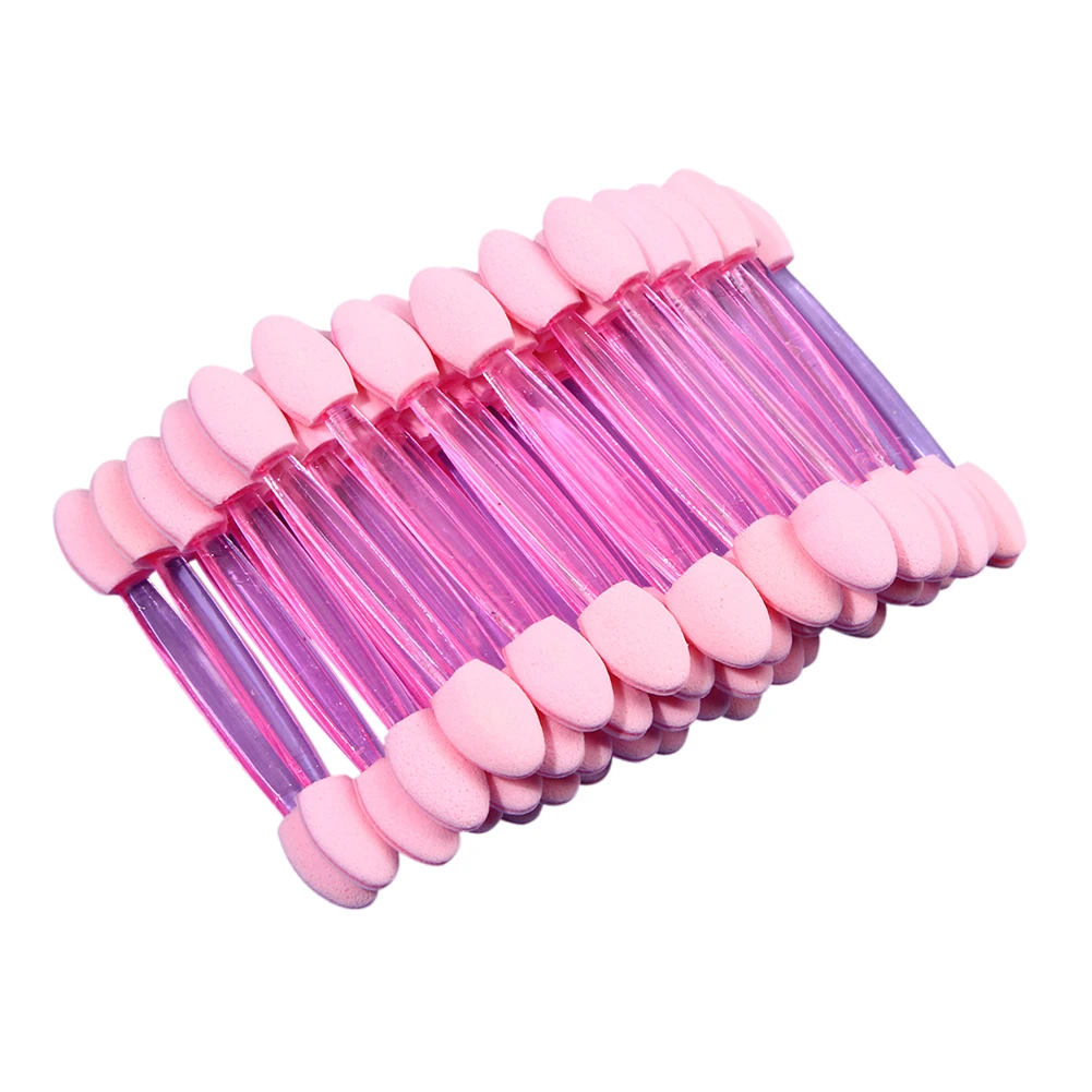 50pcs Disposable Eye shadow Brush Makeup Dual Sided Sponge Nylon Set Eye Shadow Brushes For Cosmetic Applicator Makeup