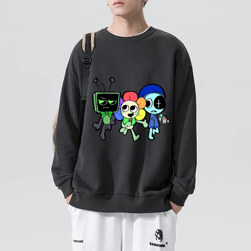 Dandys World Sweatshirt Spring Autumn Men Women Anime Cartoon Fashion Tops Round Neck Dropped Shoulders Pullover Long Sleeves