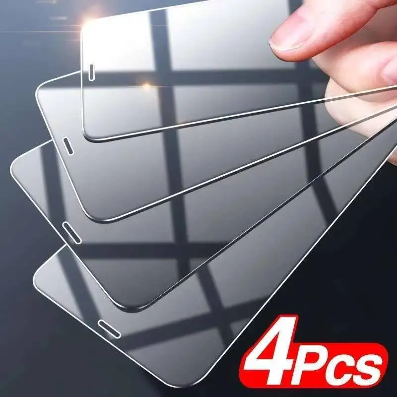 

4PCS Tempered 11 13 14 XR X XS Screen Protector On For Iphone 12 Pro Max Mini 7 8 6 6S Plus SE Glass
