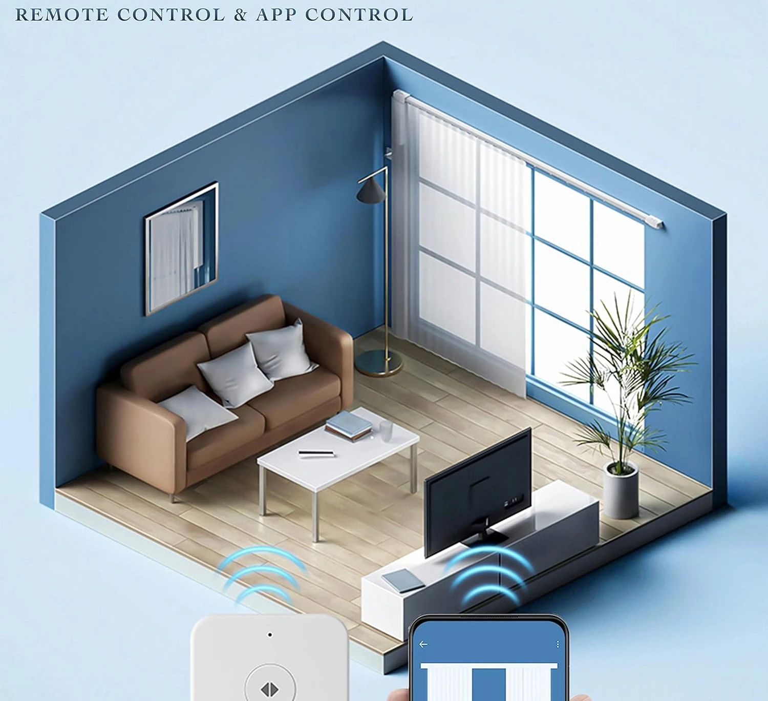 Smart Electric Curtain Track, Motorized Motor, Adjustable Track Length, Compatible with Alexa, Google