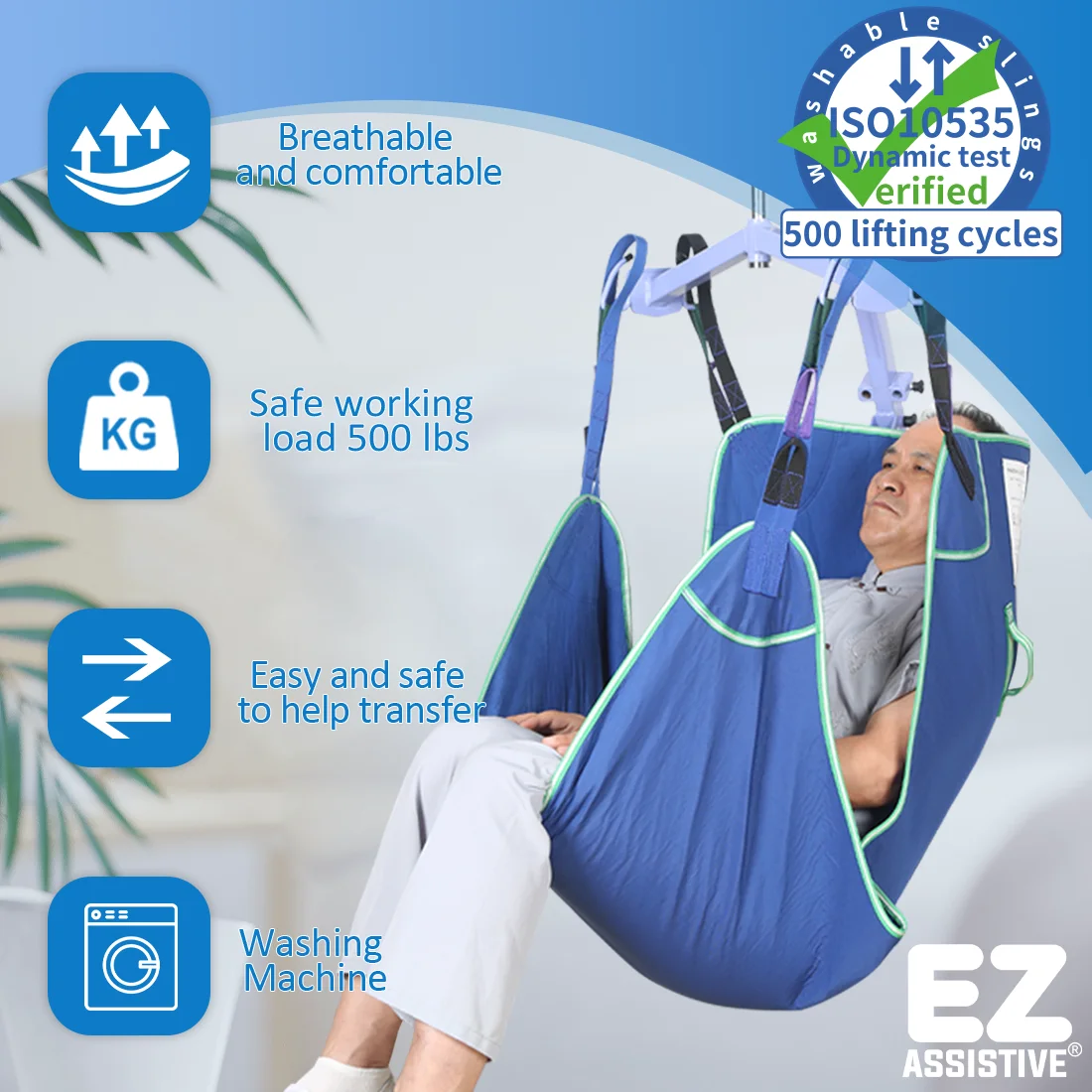 Ehucon Twisted Fabric Patient Breathable Lift Sling,Full Body Padded Soft Transfer Sling for Elderly and Disabled Patients