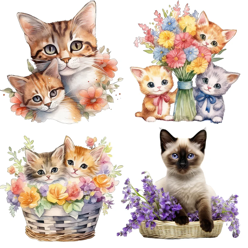 Three Ratels CM49 Watercolor cartoon cat home appliances scratch resistant stickers kid's wall stickers