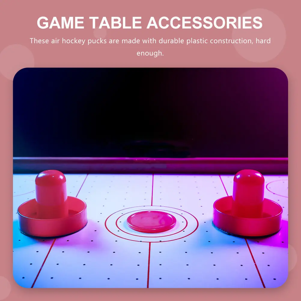 4Pcs Premium Air Hockey Pucks Tough Plastic Construction Bright Visibility Smooth Quick Slide for Arcade Bar Billiards Table