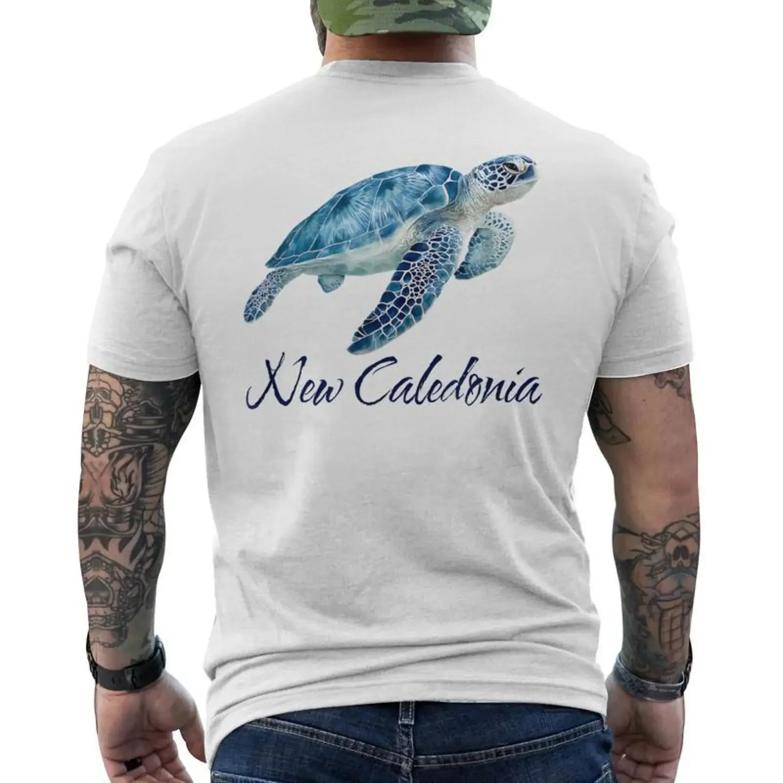 Nouvelle Calédonie T shirt imprimé au dos Cadeauxyz vintage Washed Soft Breathable Stylish graphic Slightly Unisex Versatile