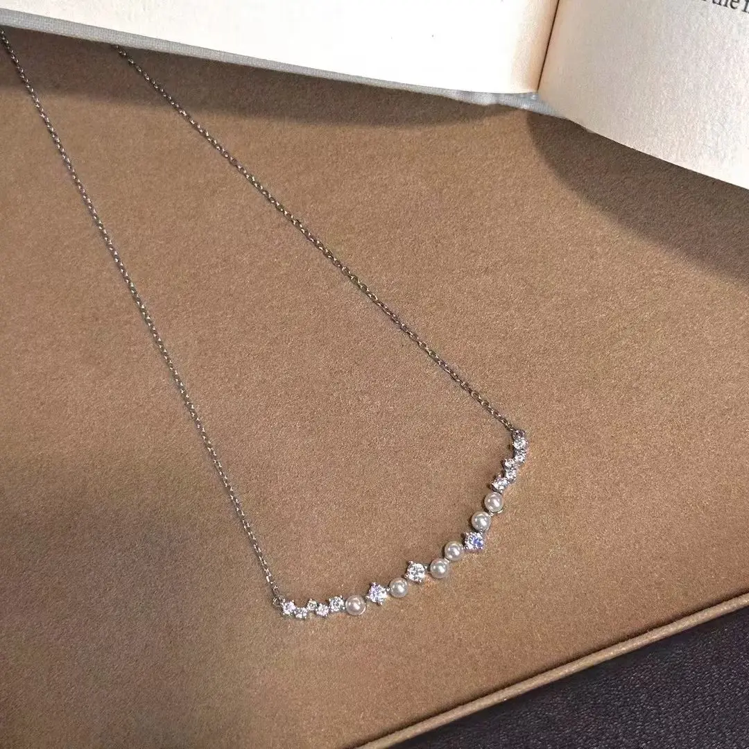 S925 Sterling Silver Necklace Findings Jewelry Base Settings Mountings Parts Mounts for 3mm Pearls Stones 5pcs/lot