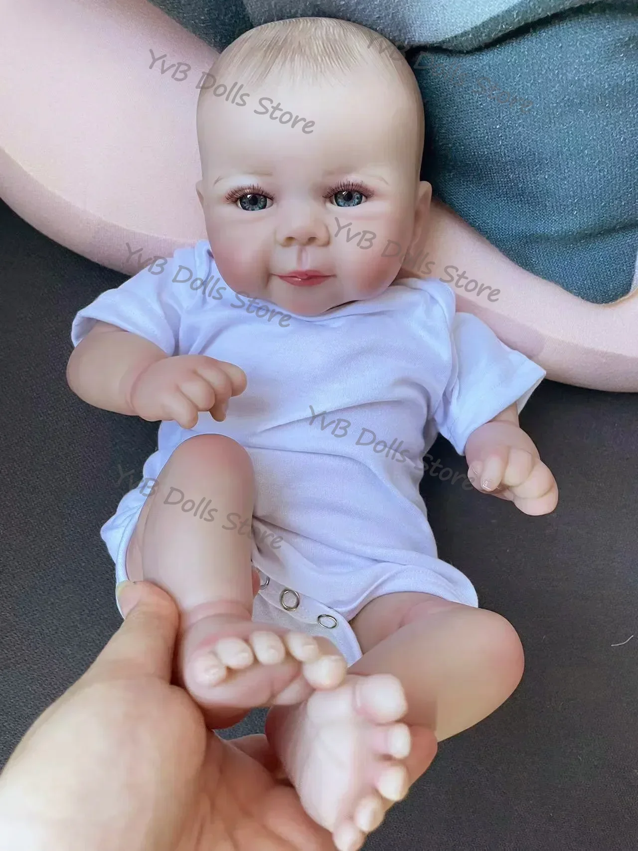 Clearance 48CM Juliette Reborn Baby Dolls Sweet Face Lifelike Real Touch 3D Skin Multiple Layers with Hand-Painted Hair