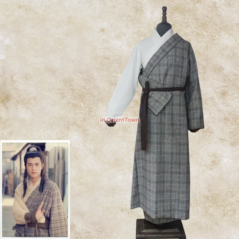 Película de TV Hanfu, ropa de actuación para Cosplay, disfraz antiguo chino para hombre, bata de espadachín, ropa étnica tradicional, vestido de lino y algodón