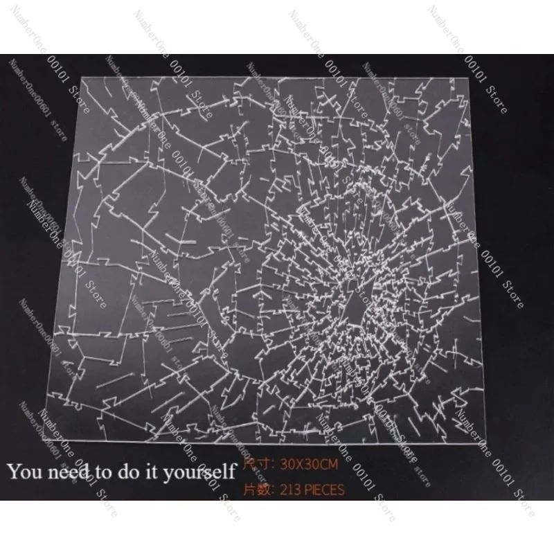 Galaxy Irregular Broken Glass Puzzle Hell Level 10, High Difficulty Plastic Jigsaw for Adult Brain Teaser