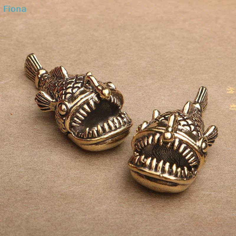 ✔1Pcs Fishbowl Decoration Brass Ocean Anglerfish Watching Fishes Sea Animals Model Action Figures Education Miniatures Kids Toys