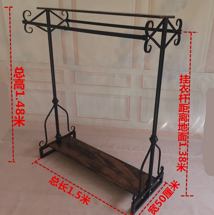 Island rack in Tieyi clothing store display rack Double row floor type clothes rack for boys and girls