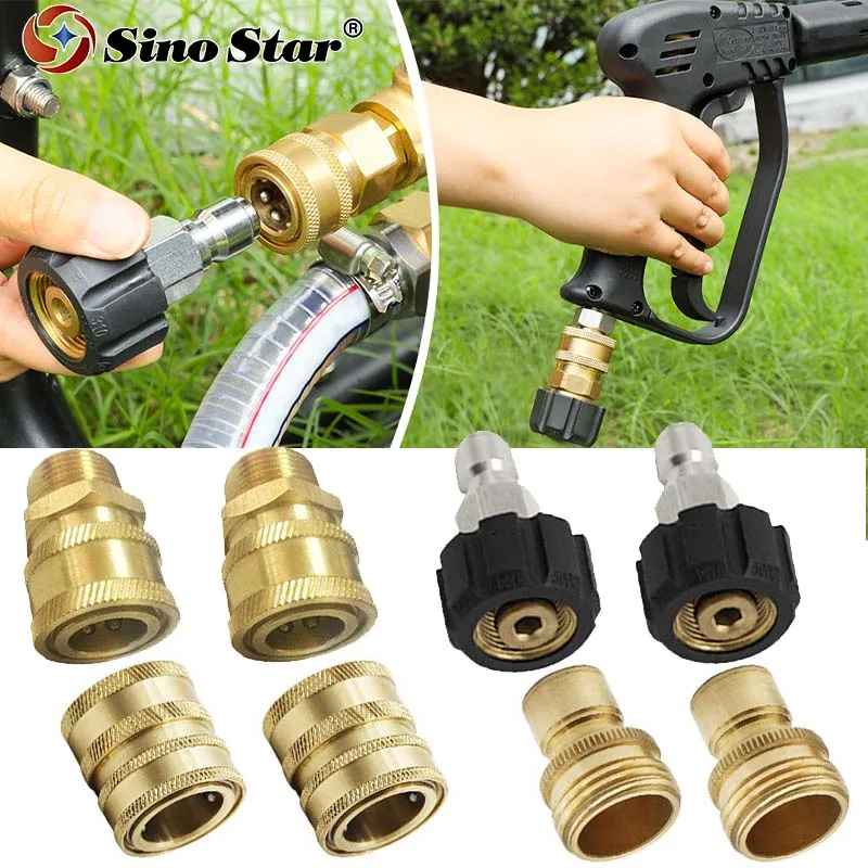 Ultimate Pressure Washer Adapter Set Quick Disconnect Kit M22 14mm Swivel to 3/8\'\' Quick Connect, 3/4\