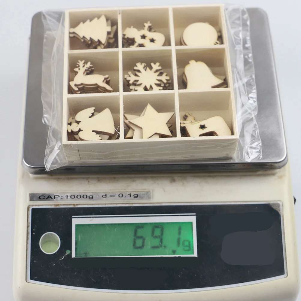 

72 pcs 1 Set 9 Compartments Crafts Diy Christmas Decorations Hanging Wooden Artwares Graffiti Pendants Wooden Xmas Tree Hangings