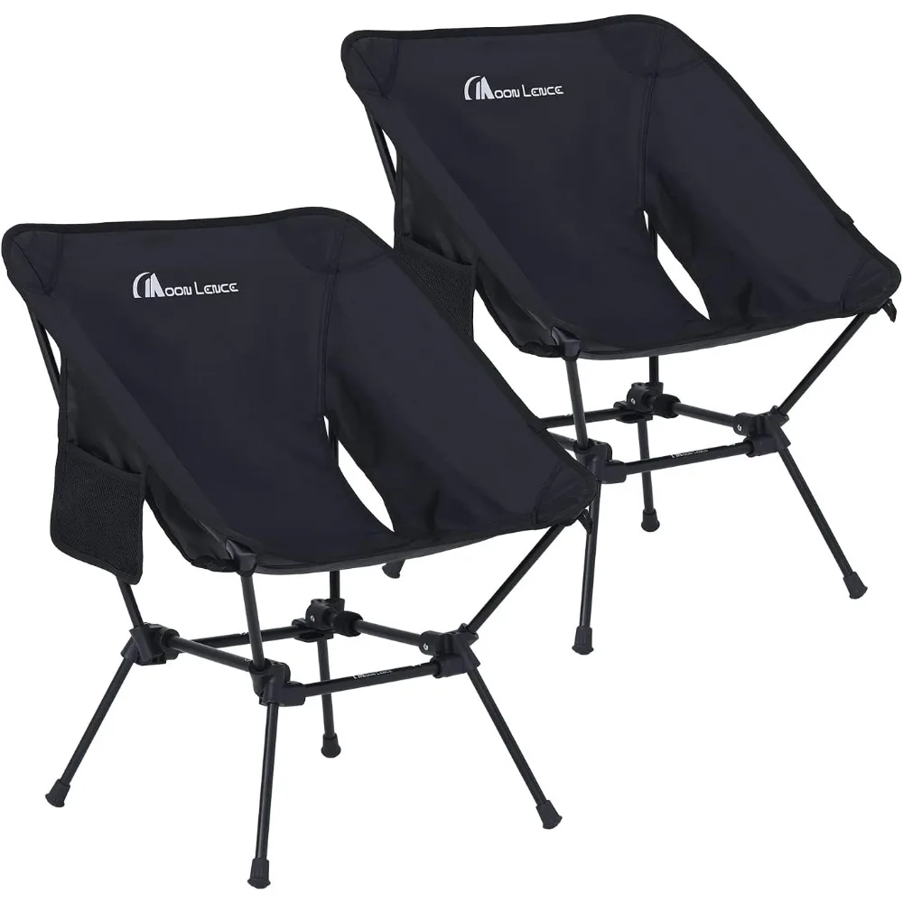 Camping Chairs 2 Pack, Compact Backpacking Chairs, Portable Folding Chairs with Side Pockets Lightweight Heavy Duty