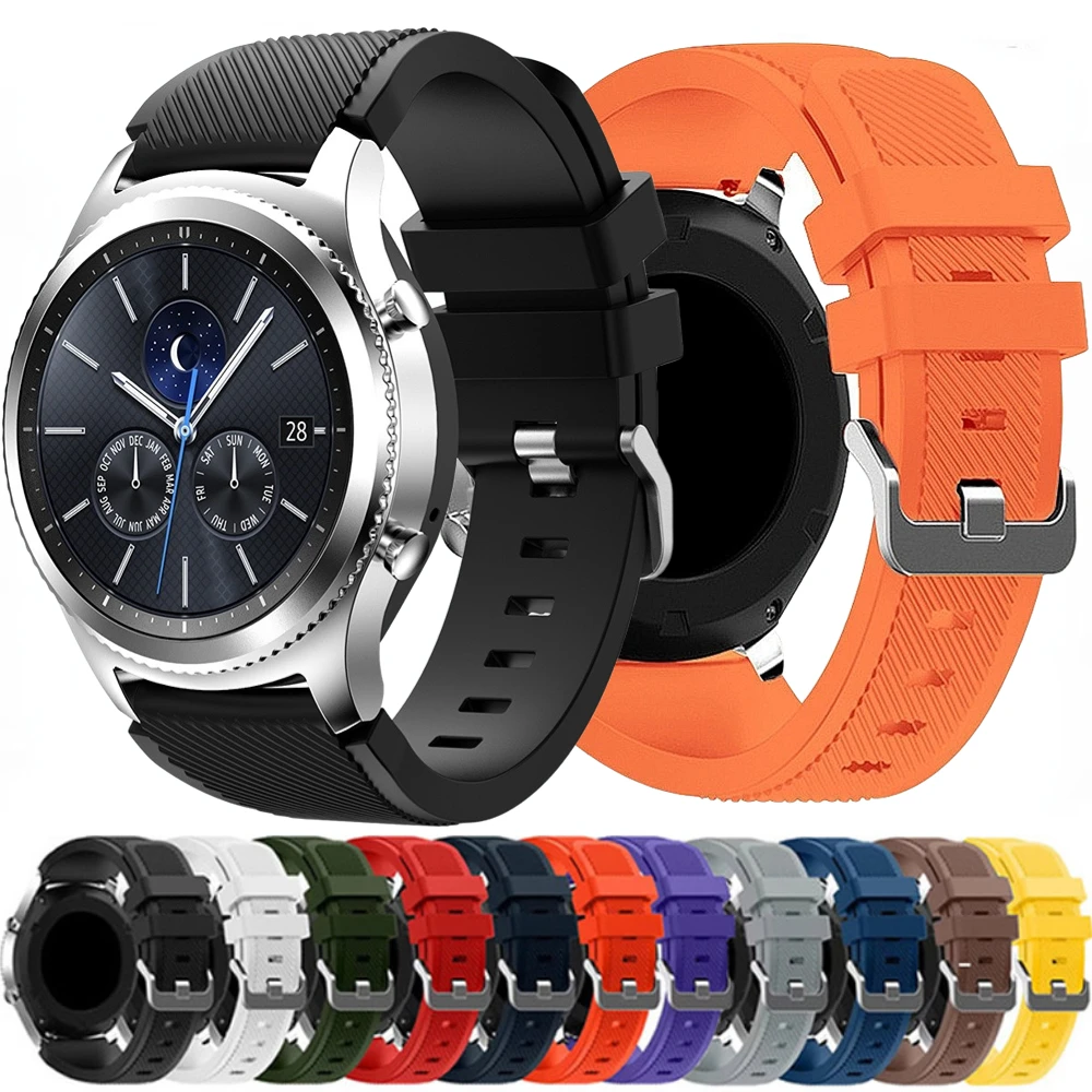 

22mm Silicone Strap for Samsung Galaxy Watch 3 45mm/Huawei Watch 3/GT 2 46mm Sport Bracelet Wristband for Amazfit GTR 47mm Band