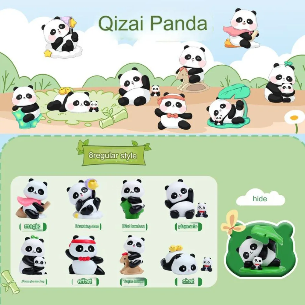 Genuine Chinese Panda Blind Boxes Cartoon Lovely Figure Mystery Box Toys Christmas Gift Cute Dolls Resin Desktop Ornaments